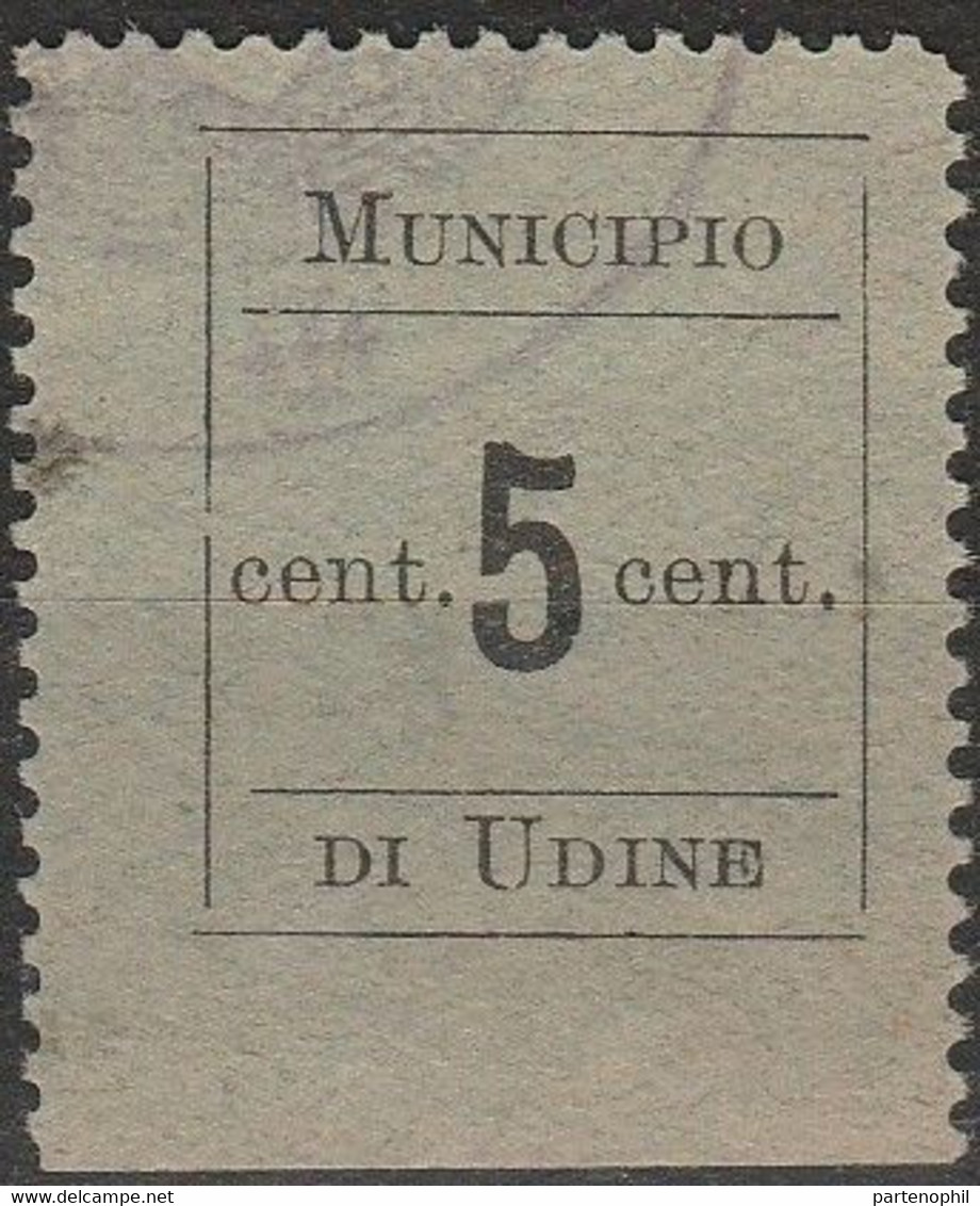 264 - Municipio Di Udine  1928 - 5 C. Nero. Cat. € 120,00. SPL - Udine