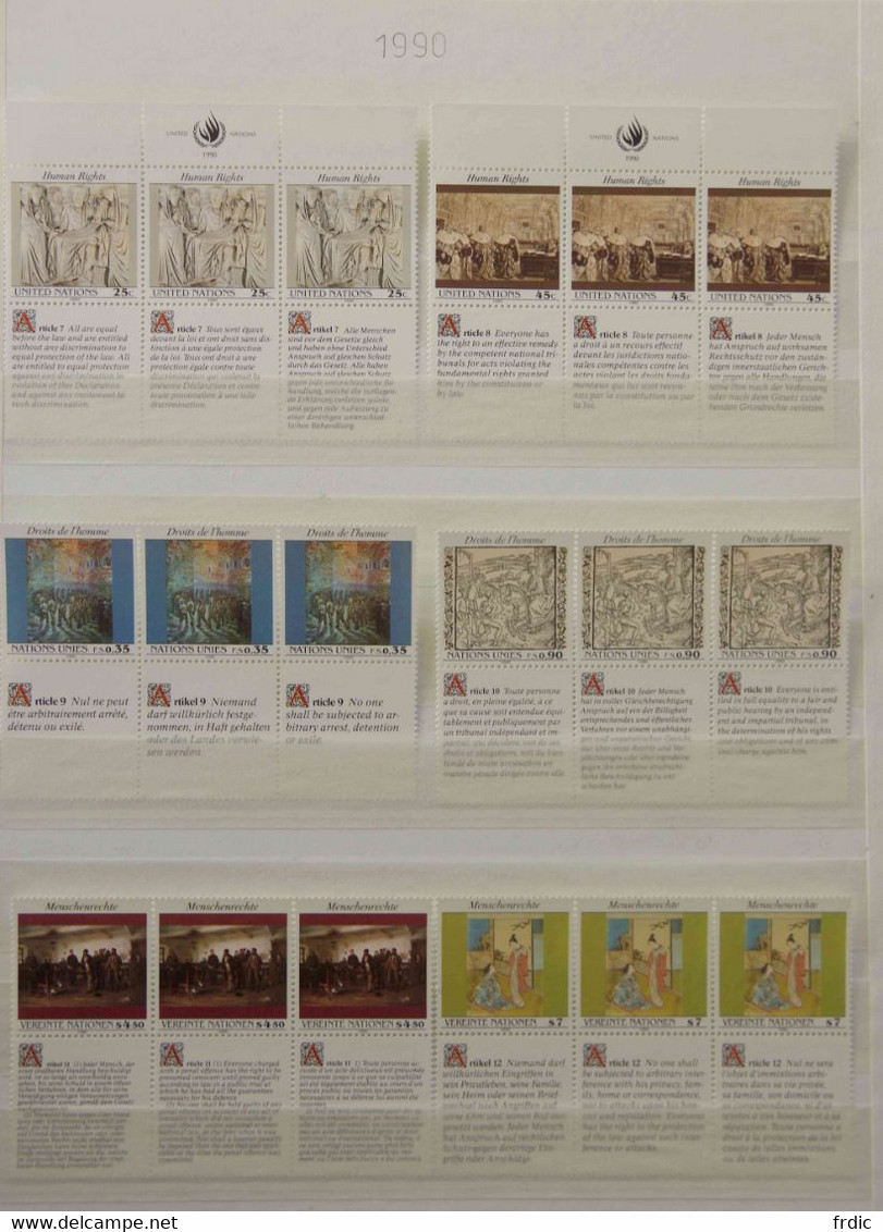 Les 30 Articles Déclaration Universelle Des Droits De L'Homme + Tous Les Timbres Et Blocs Dans Un Livre-album - Collections, Lots & Séries
