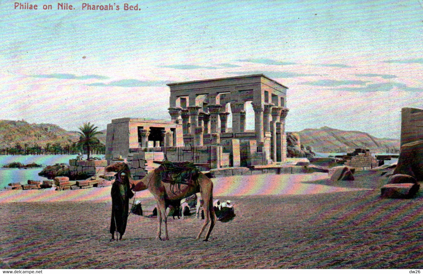 Philae On Nile (Ile Sur Le Nil) Pharoah's Bed  (le Lit Du Pharaon) Série 945 - Carte Colorisée De 1908 - Otros & Sin Clasificación