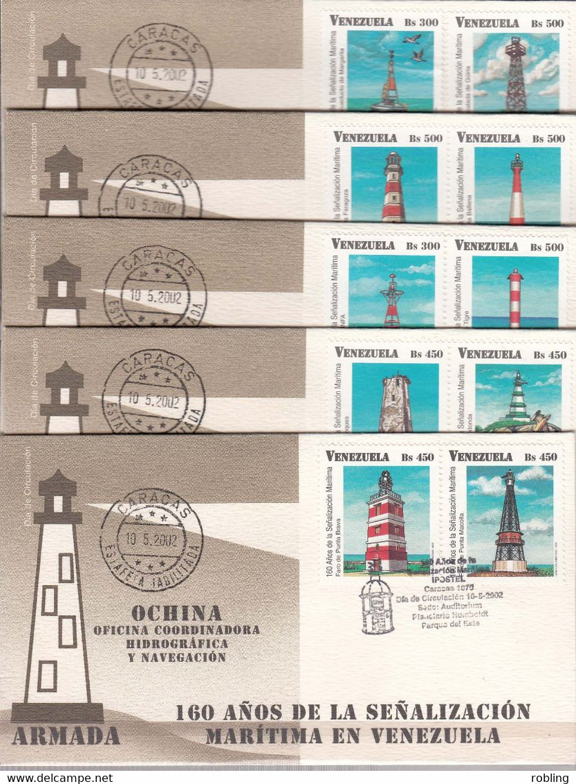 Venezuela  2002  Lighthouses  FDC  552 - Faros