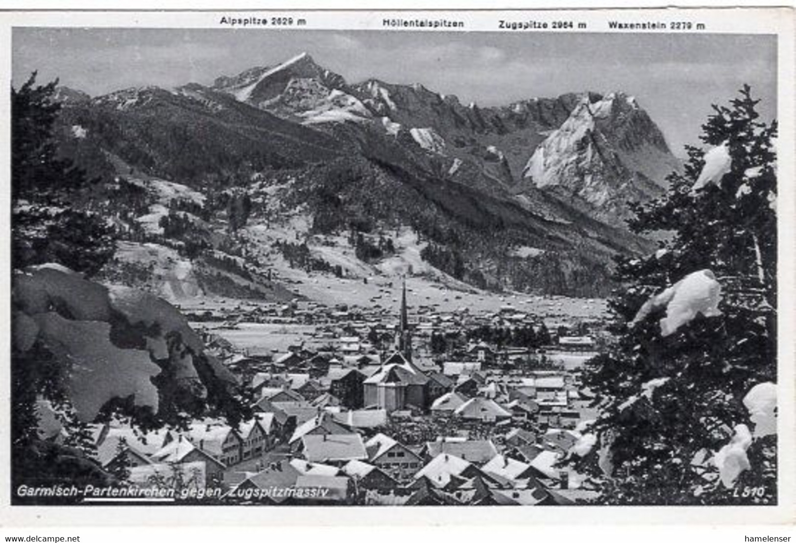 52559 - Deutsches Reich - 1936 - Garmisch-Partenkirchen Gegen Zugspitzmassiv - Olympische Spiele