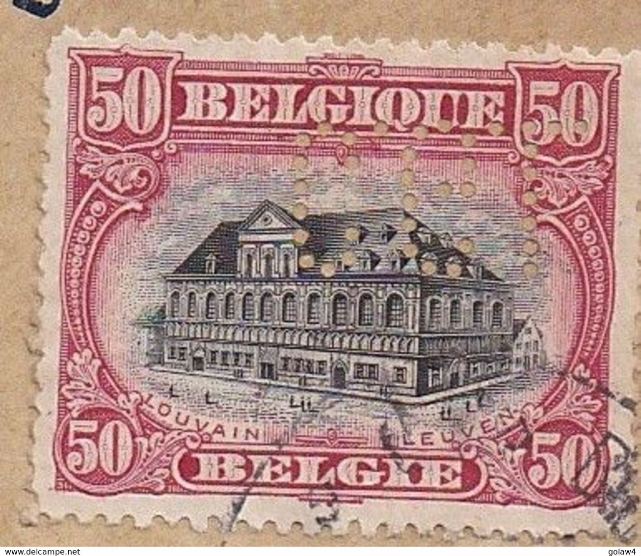 28444# LOUVAIN LEUVEN PERFORE CDG CREDIT GENERAL LIEGEOIS PERFIN LETTRE BRUXELLES BRUSSEL 1921 SMYRNE TRESOR POSTES 528 - 1909-34