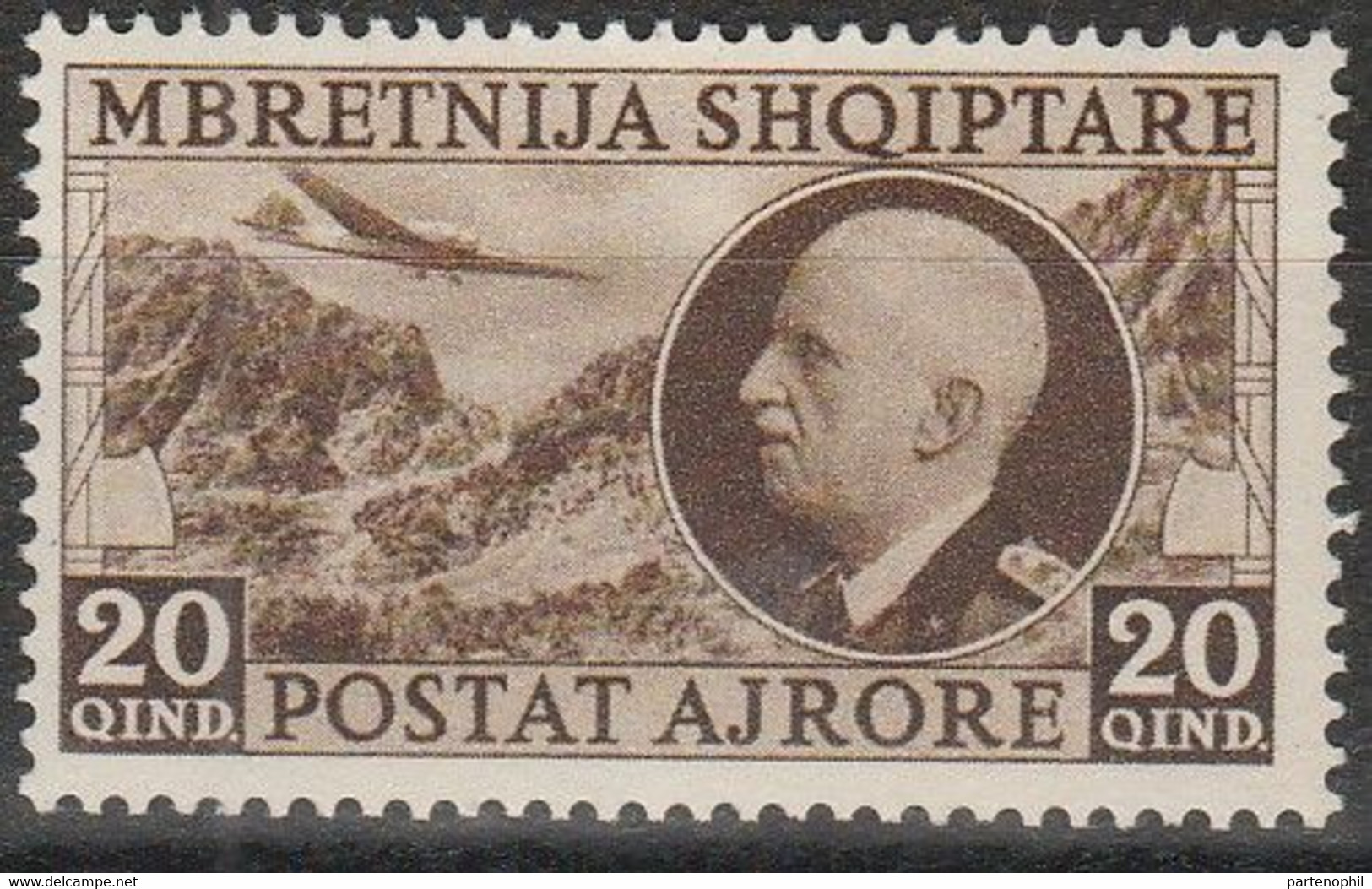 279 Occupazione Italiana Albania  Posta Aerea - 1939 - Vittorio Emanuele II N. 4. Cat. € 325,00. SPL MNH - Albanien