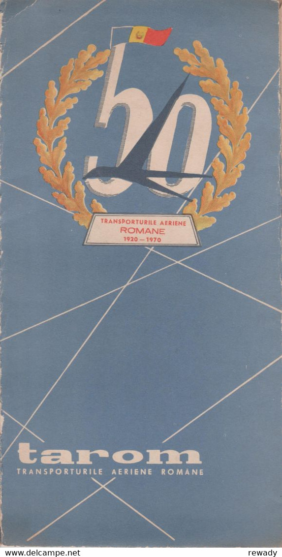 Lot TAROM (Otopeni Bucuresti) - 50 Ani (1920-1970) / Mapa / Harta / Carte Postala / Plic Bilet - Vluchtmagazines