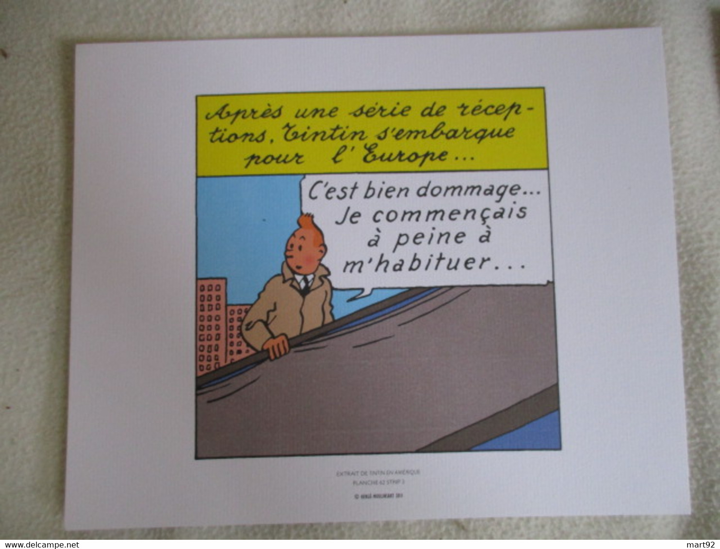 3 PLANCHES EXTRAIT DE TINTIN EN AMERIQUE  TINTIN  HERGE MOULINSART 2011 - Hergé