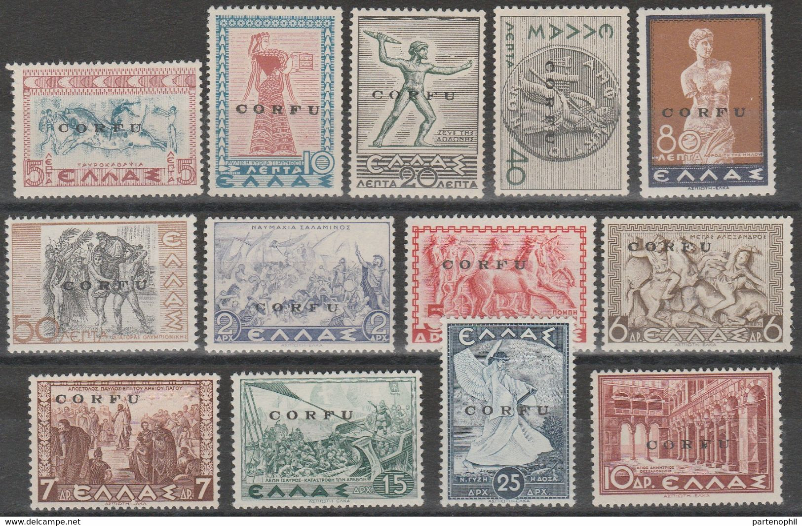 289 Corfu - Occupazione Militare Italiana 1941  1941 - Serie Mitologica N. 19/31. Cert. R. Diena. Cat. € 3000,00. MNH - Corfu