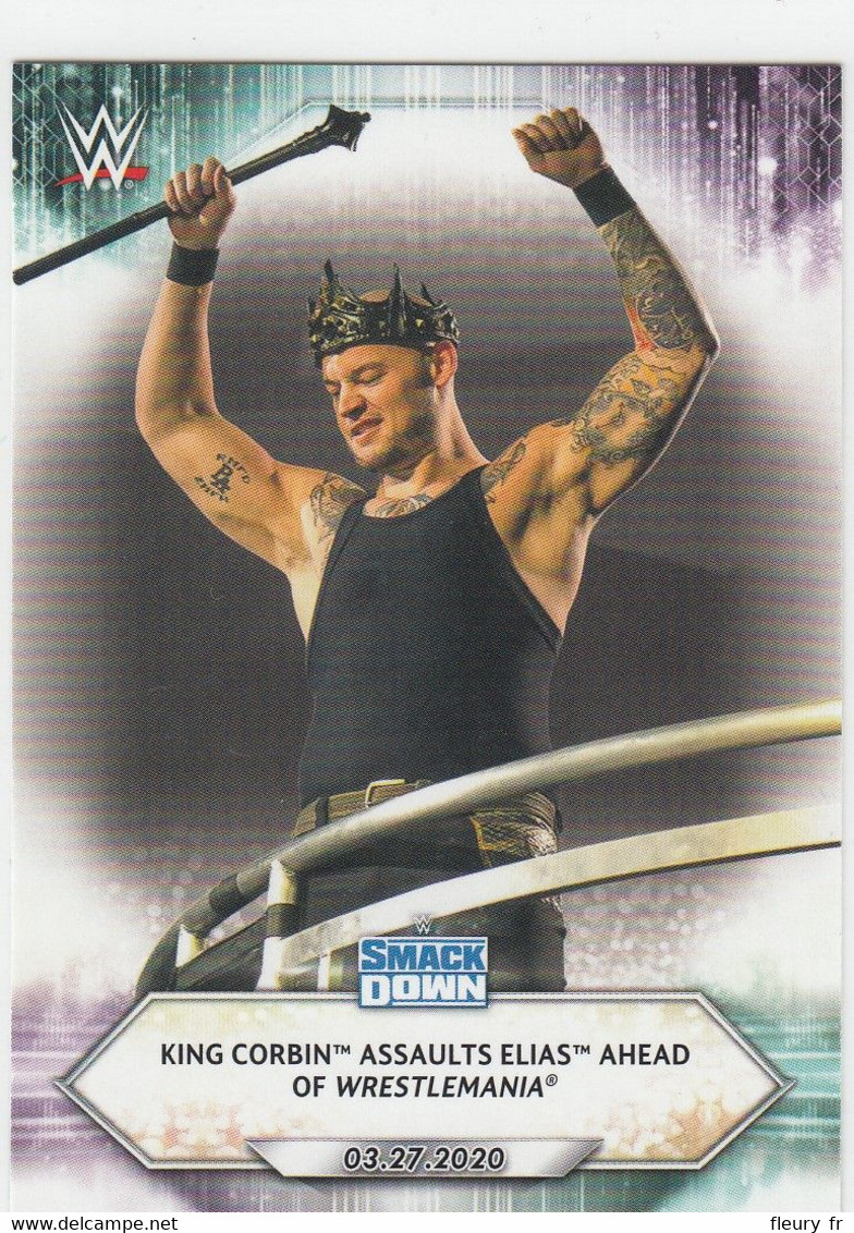 King Corbin   #43    Assaults Elias   2021 Topps WWE - Trading Cards