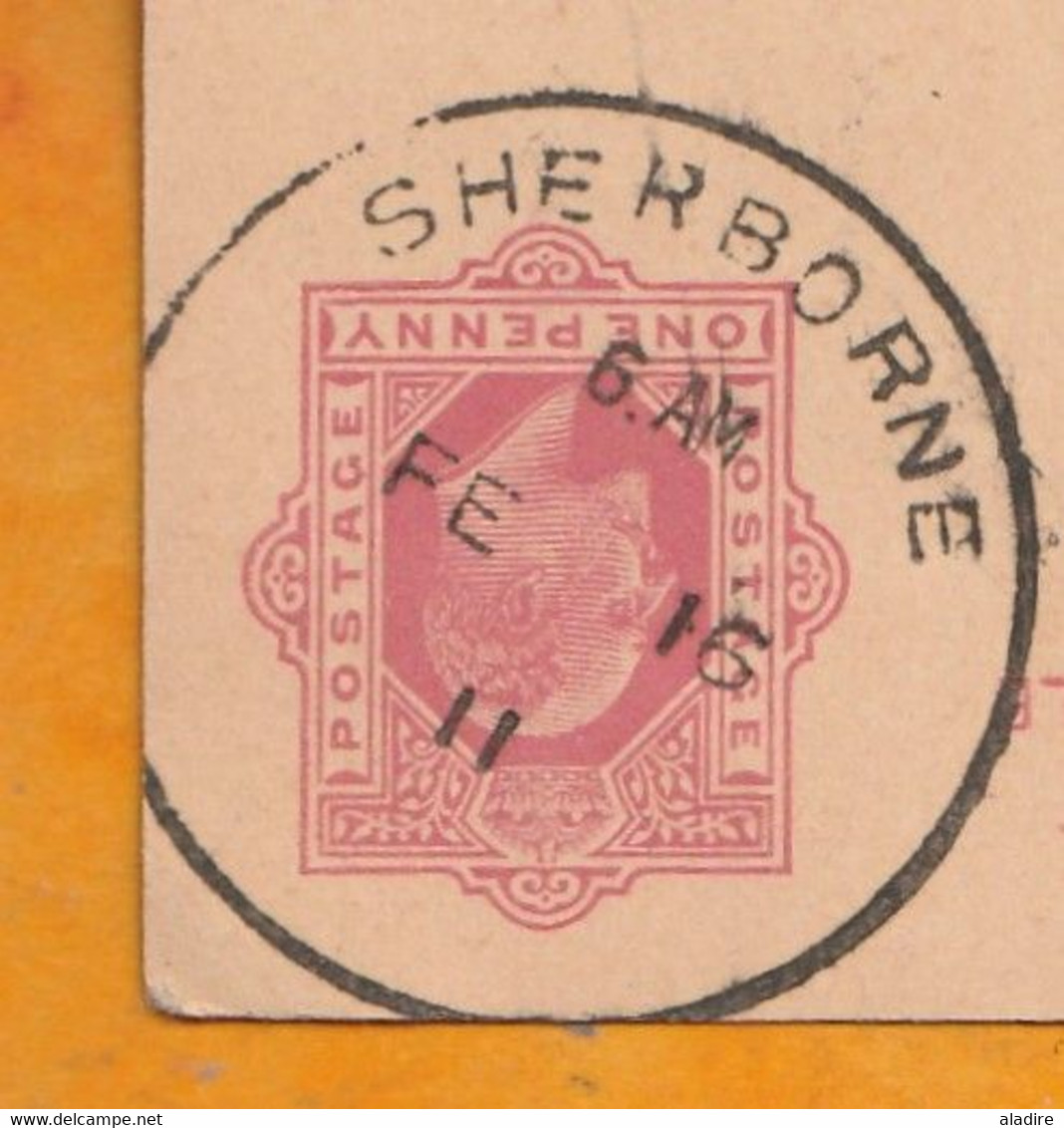 1911 - KEVII - One Penny Stationery PC From SHERBORNE, Dorset, England To KOLN, Cologne, Deutschland, Allemagne - Briefe U. Dokumente