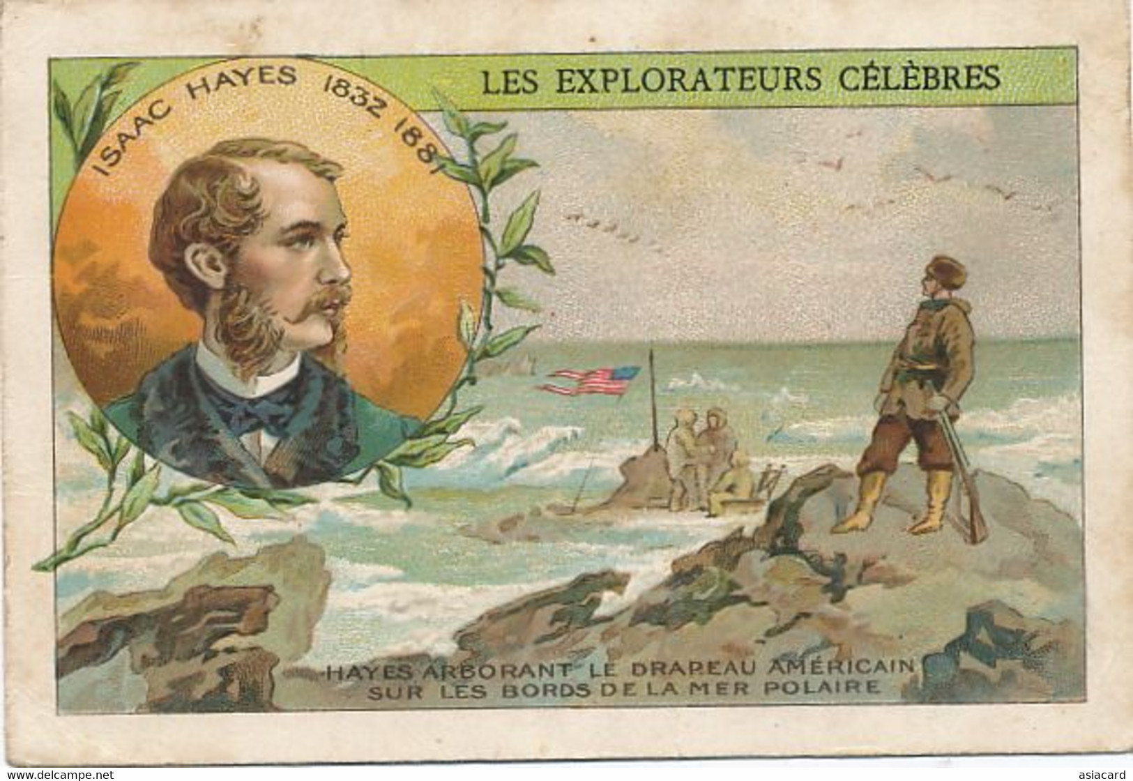 Chromo Polar Expedition Dr Hayes Born Chester PA Elisha Kane  USA Newfoundland Port Foulke 1860 Expedition Polaire - Andere & Zonder Classificatie