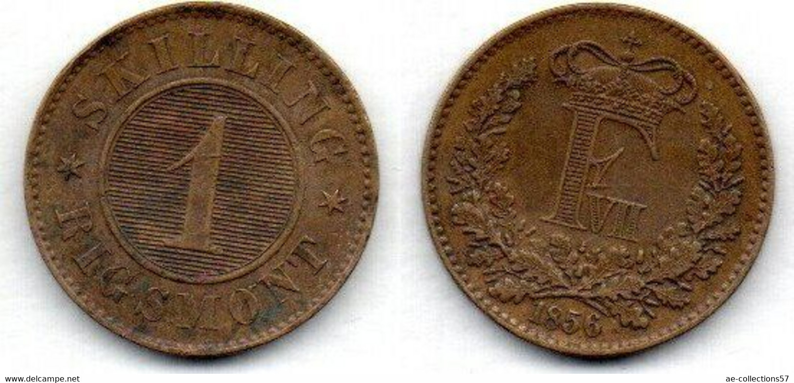 Danemark - Denmark 1 Skilling 1856 TTB - Denemarken