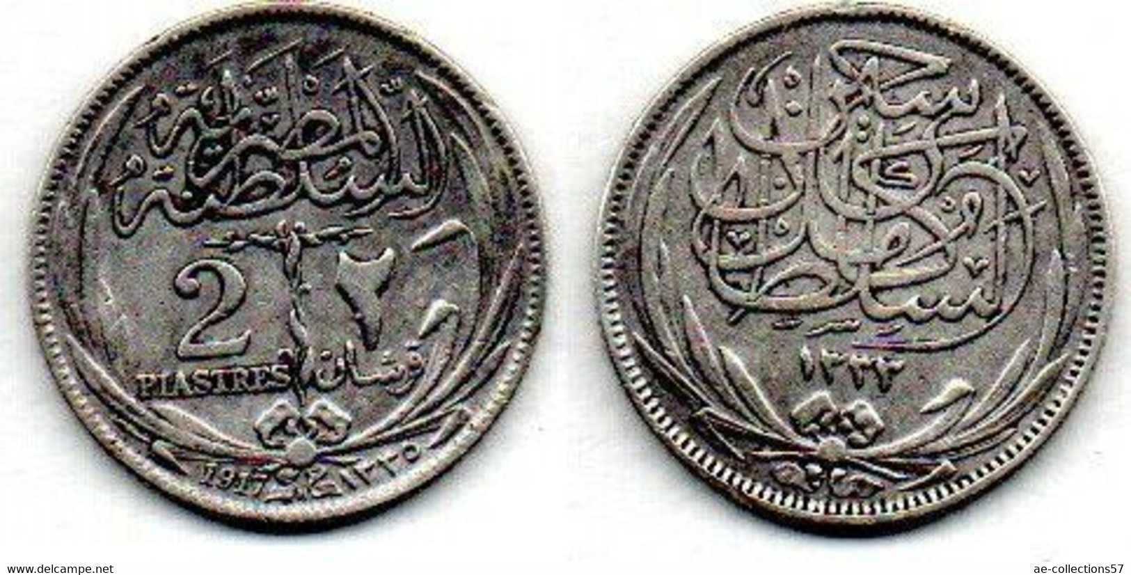 Egypte - 2 Piastres 1917 TB+ - Egypte