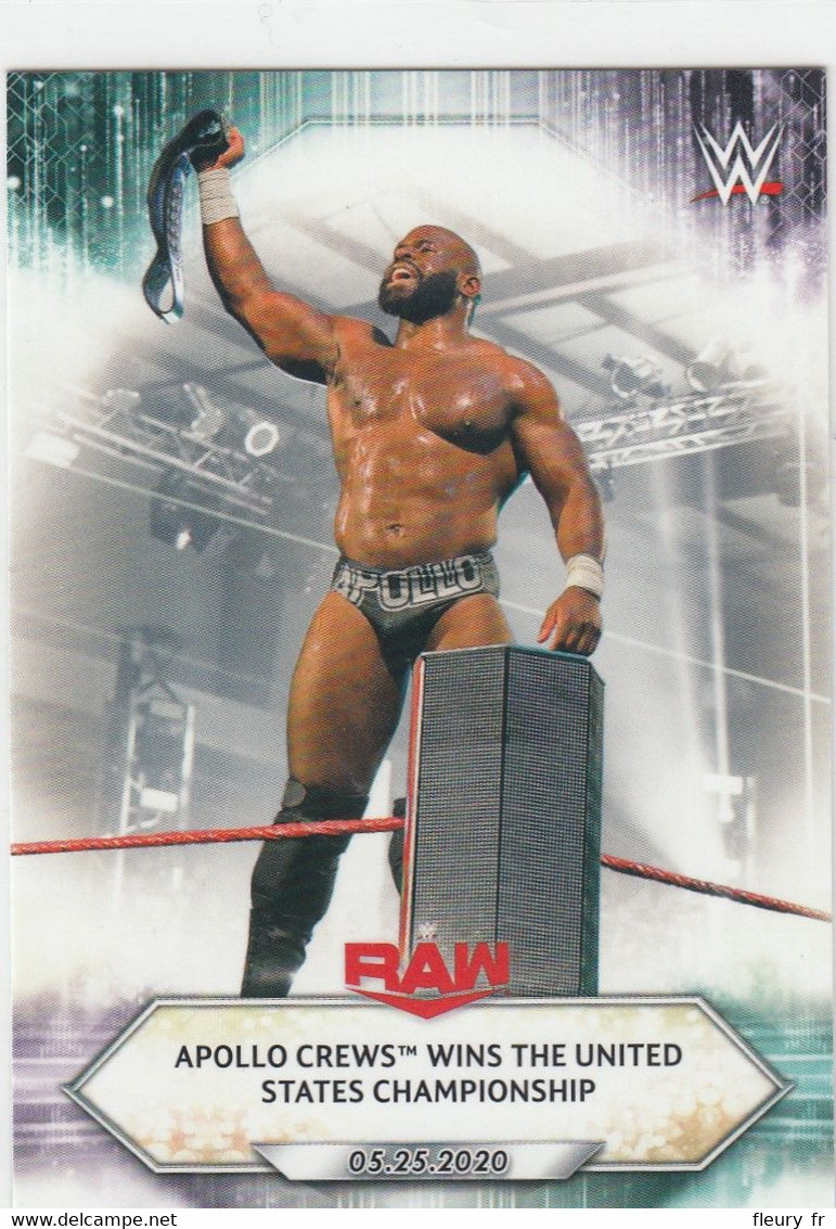 Apollo Crews  #78  Wins US Championship   2021 Topps WWE - Trading Cards