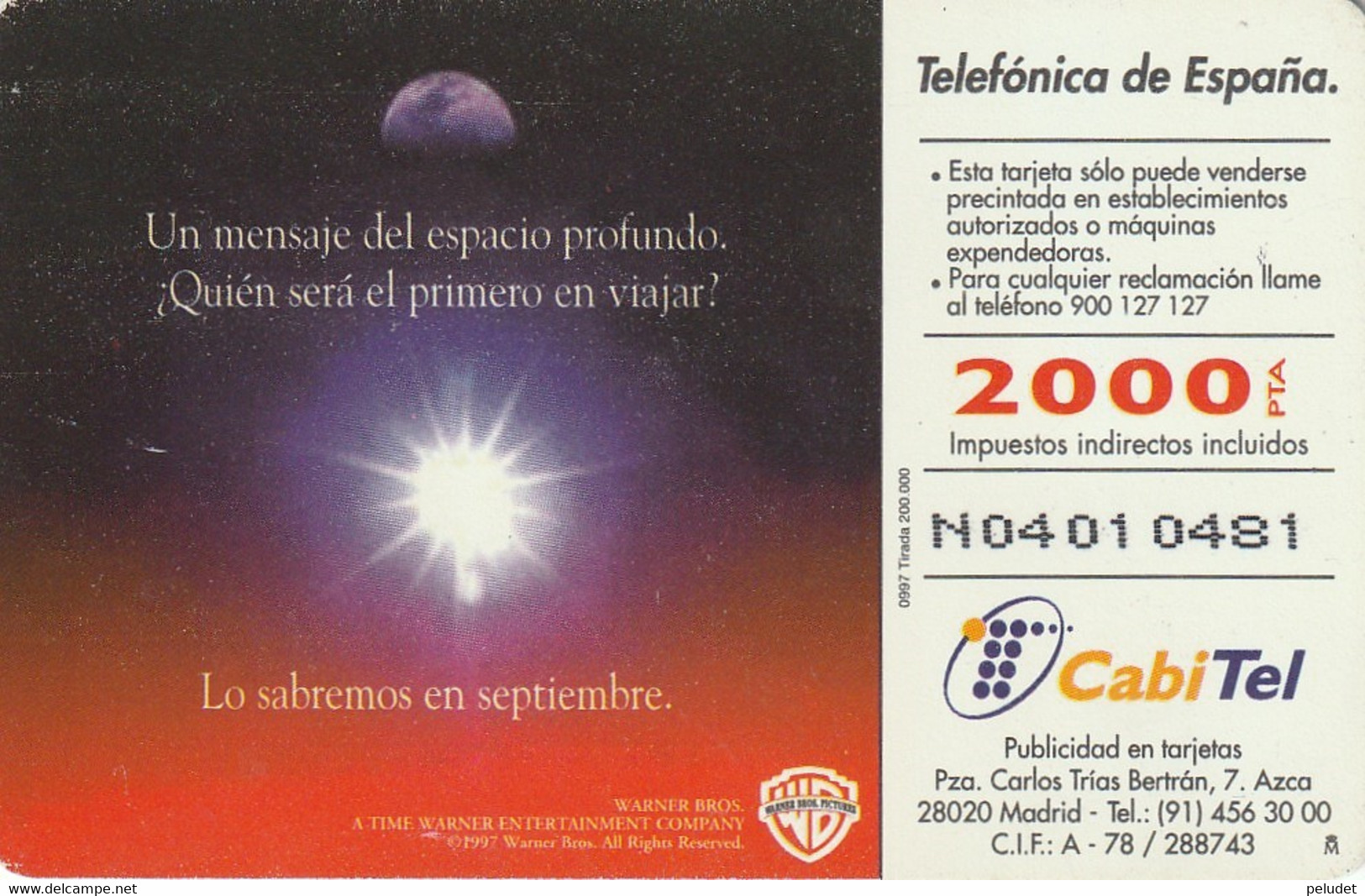 Spain, Espagne, Telefonica Contact 2000+ 100 Pta - Autres & Non Classés