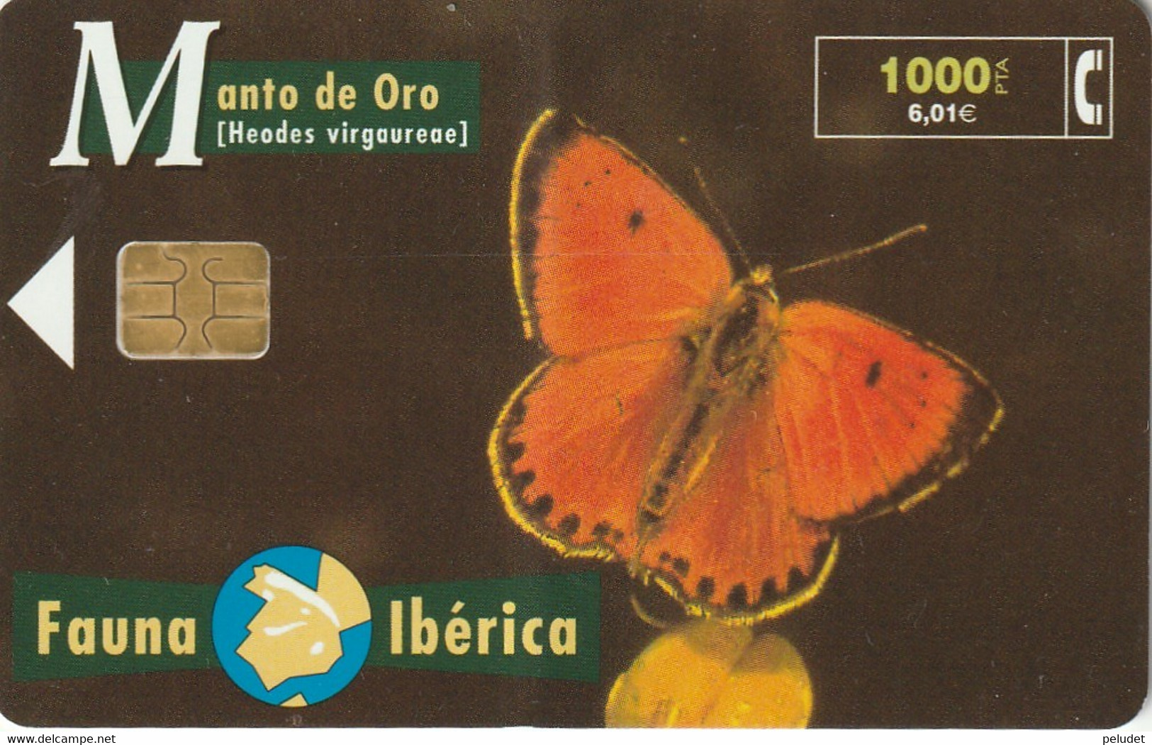 Spain, Espagne, Telefonica Fauna Iberica Manto De Oro 1000 6.01 - Autres & Non Classés