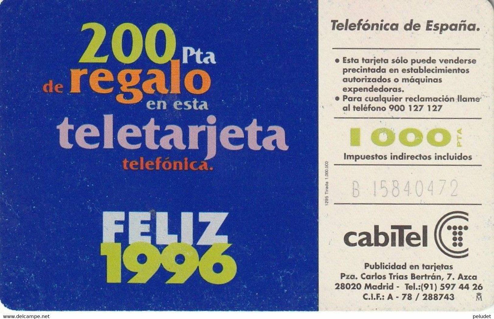 Spain, Espagne, Telefonica 1000+200 Pta - Otros & Sin Clasificación