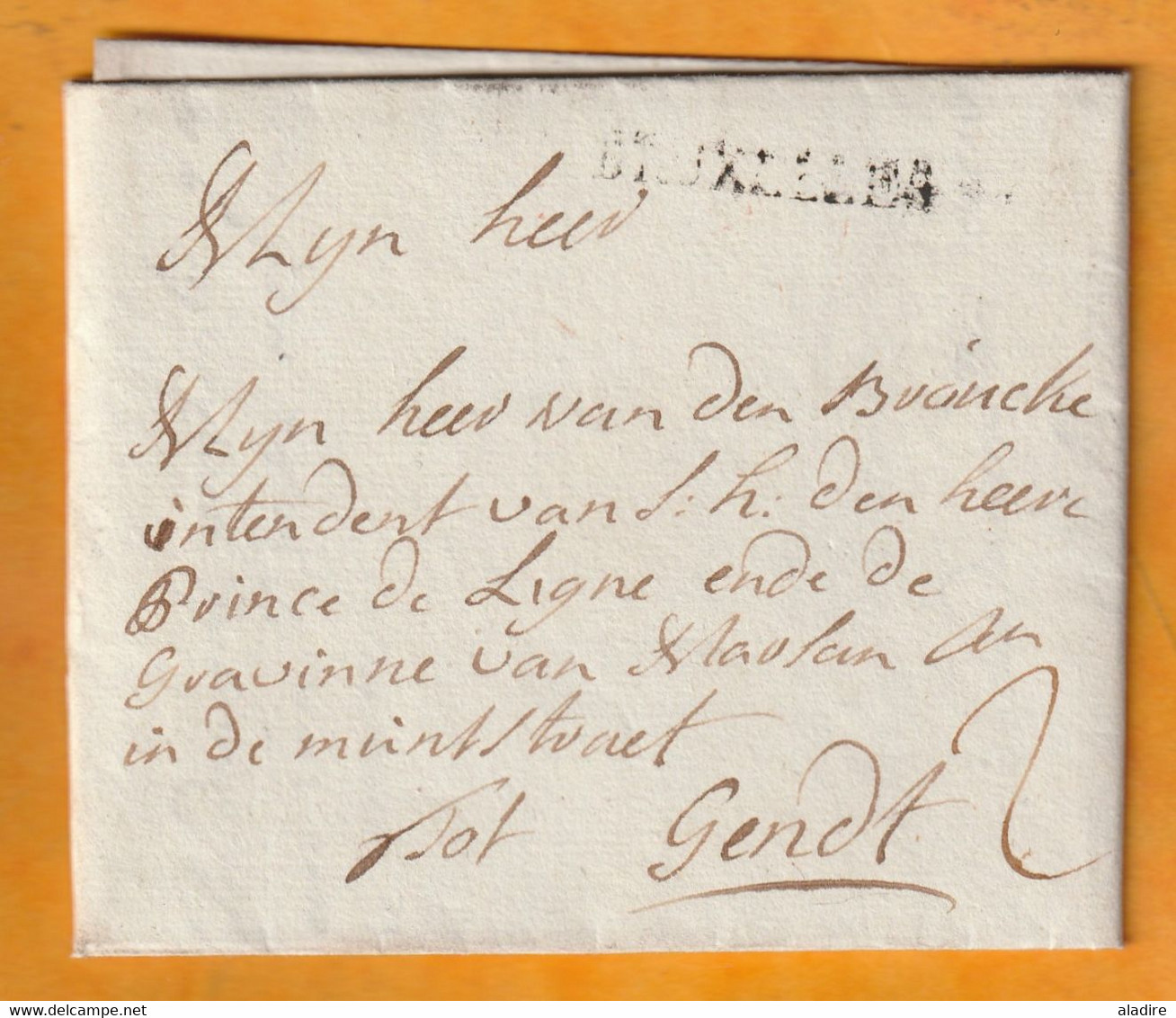 1785 - Marque Postale BRUXELLES Sur LAC En Flamand De GEEL, Pays Bas Autrichiens Vers GENDT GAND - 1714-1794 (Oesterreichische Niederlande)