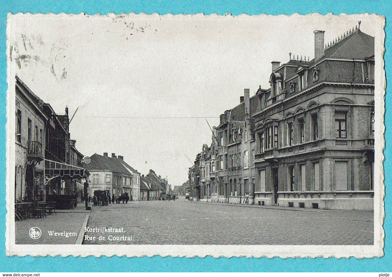 * Wevelgem - Wevelghem (West Vlaanderen) * (Nels, Uitg Joseph Boussier) Kortrijkstraat, Rue De Courtrai, Café, Old - Wevelgem