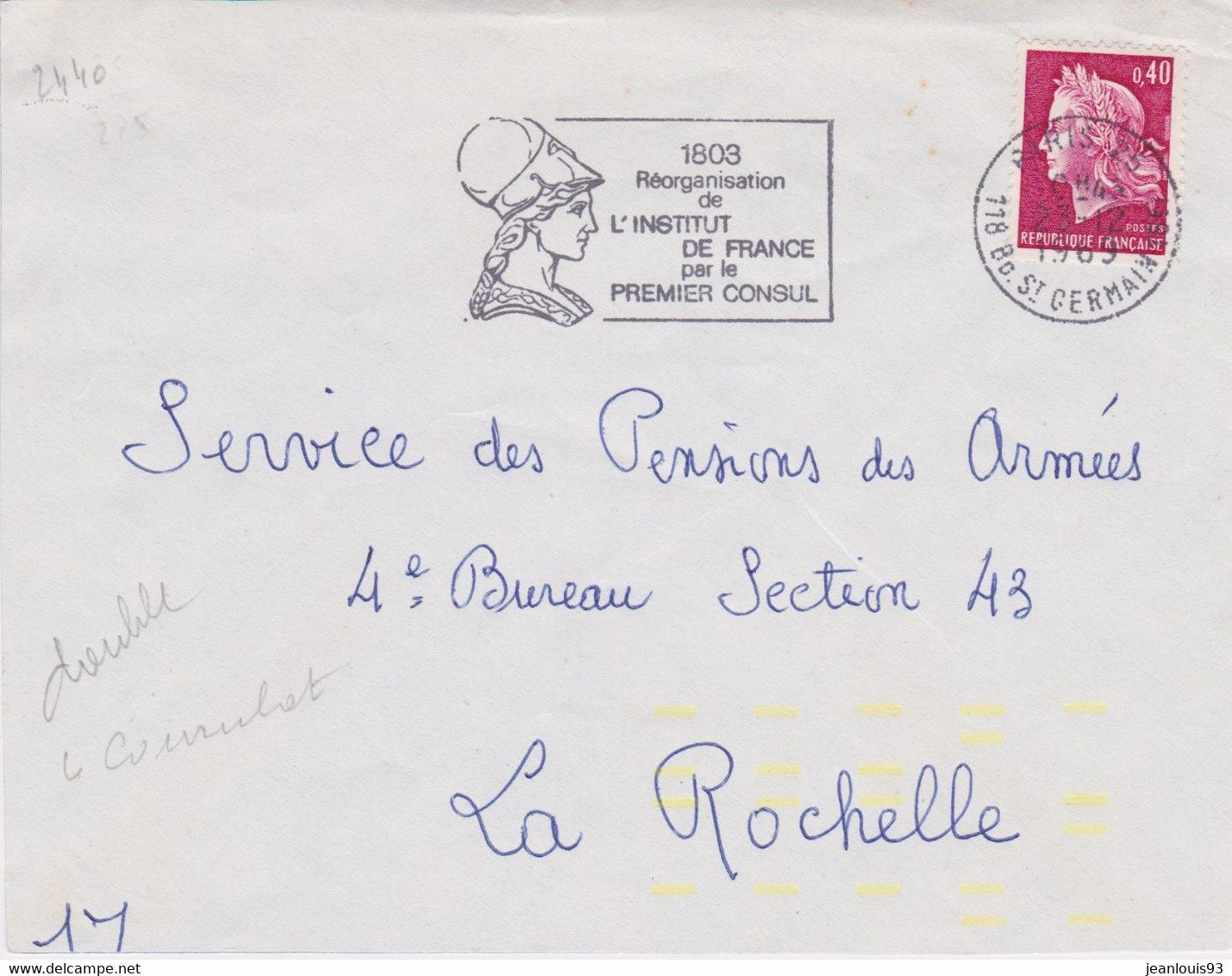 FRANCE - LETTRE AVEC TIRETS JAUNES FLUOS ESSAI LECTURE ELECTRONIQUE 1969 - Brieven En Documenten