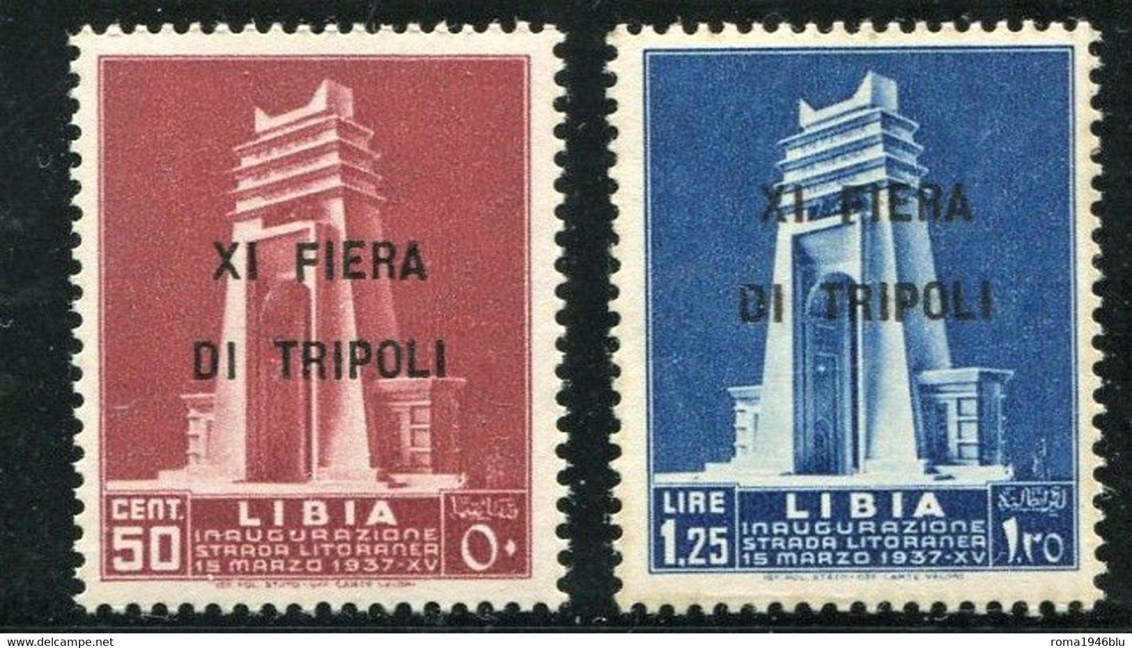 LIBIA 1937 11° FIERA DI TRIPOLI POSTA AEREA ** MNH - Libië