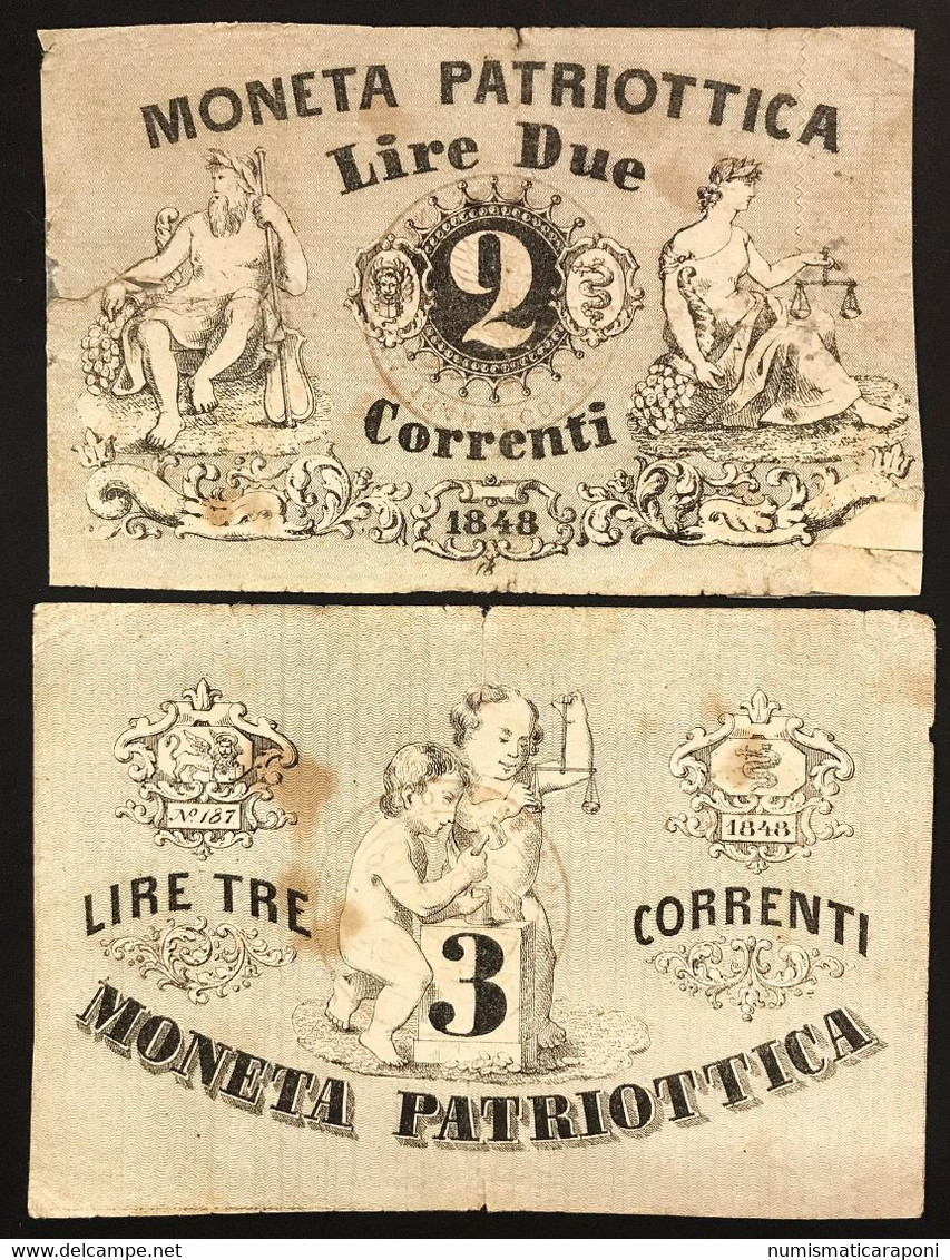Venezia 2+3 Lire Moneta Patriottica 1848  LOTTO 1764 - [ 4] Provisional Issues