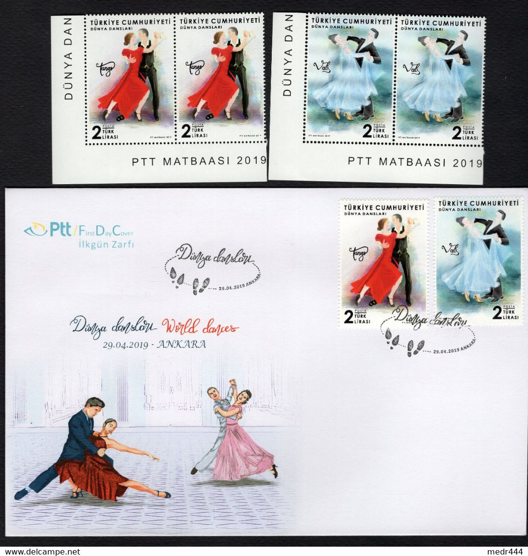 Turkey/Turquie 2019 - World Dances - FDC + Pair Of Stamps - MNH** - Superb*** - Lettres & Documents