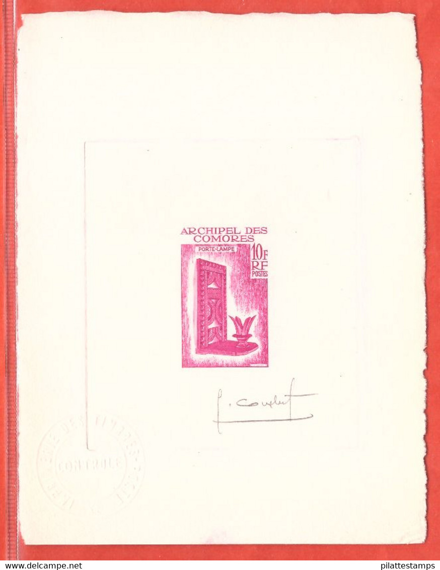 COMORES 3 EPREUVES D'ARTISTE N° 29/31 ARTISANAT,TABAC,PARFUM COULEUR EN GRIS,ROSE ET VIOLET - Autres & Non Classés