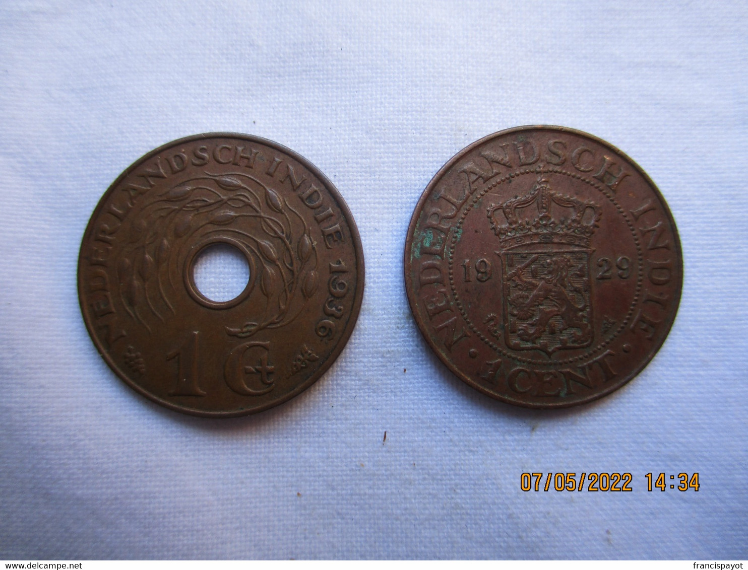 Dutch East Indies: 1 Cent 1929 + 1 Cent 1936 - Indes Néerlandaises