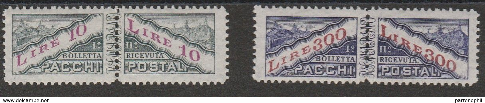 496 San Marino - Pacchi Postali  1953 - Francobolli Per Pacchi Tipo Del 1945-46 N. 35/36. Cat. € 350,00. SPL MNH - Pacchi Postali