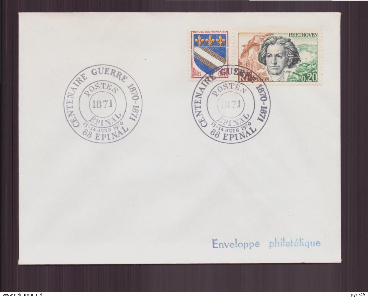 France, Enveloppe Avec Cachet Commémoratif " Centenaire Guerre 1870-1871 " Du 13 Juin 1970 à Epinal - Commemorative Postmarks