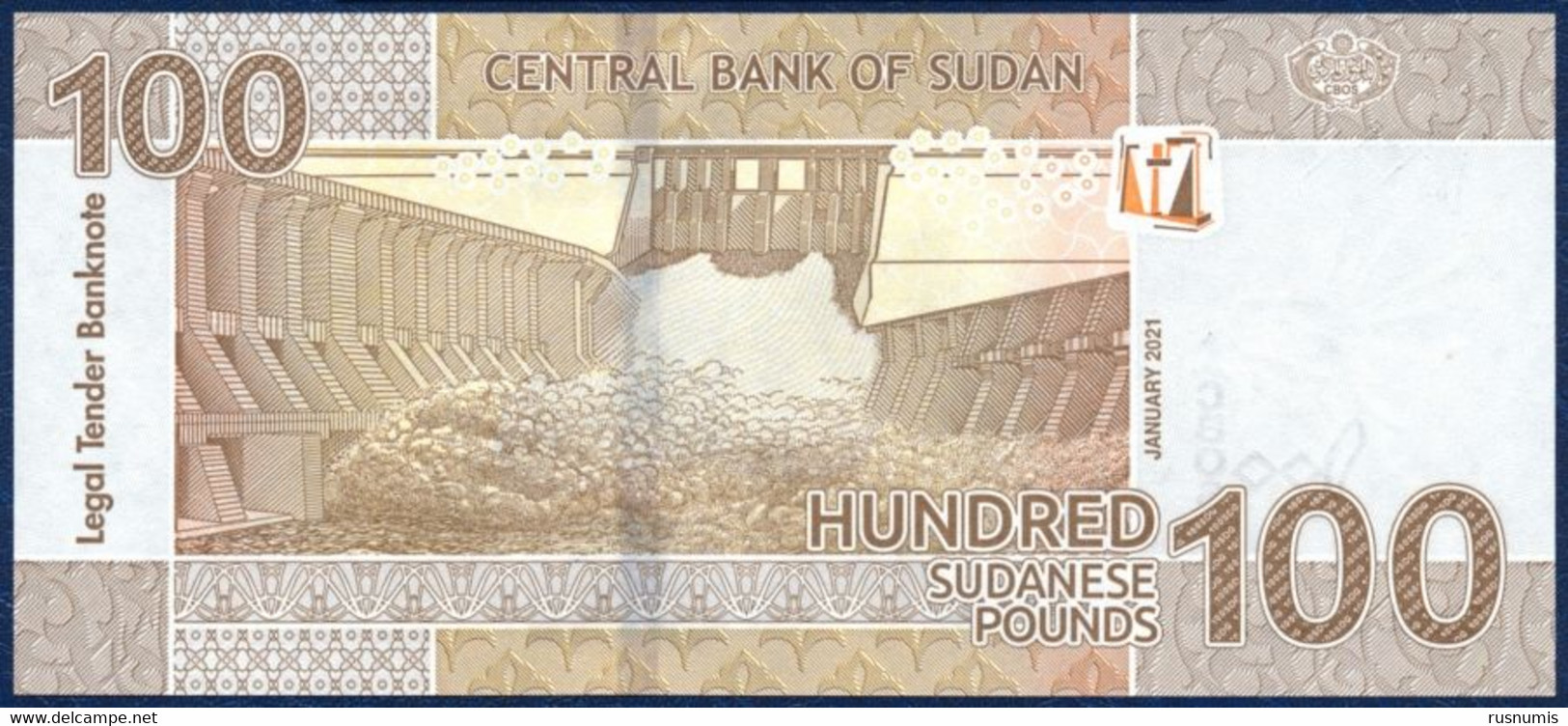 SUDAN 100 POUNDS P-W77(3) MEROE PYRAMIRDS - HYDROELECTRIC DAM 2021 UNC - Sudan