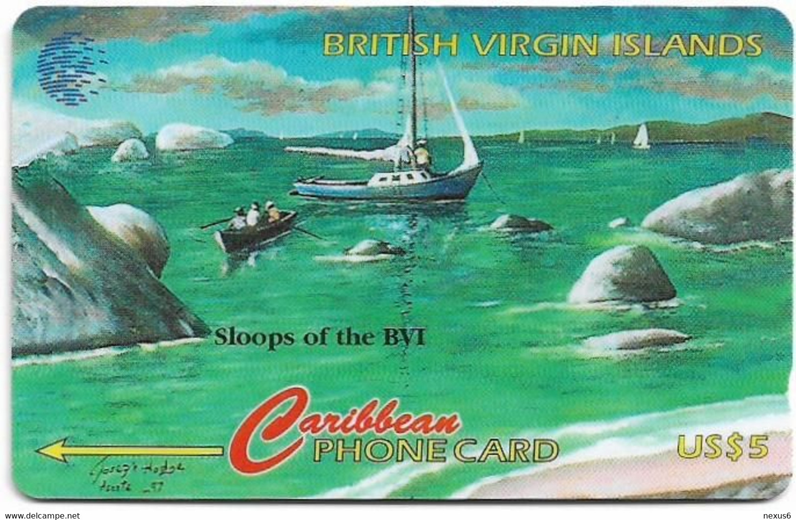 British Virgin Islands - C&W (GPT) - Sloops, 218CVVA (Cn. 6 Digits, Normal Zero 0), 1998, Used - Maagdeneilanden