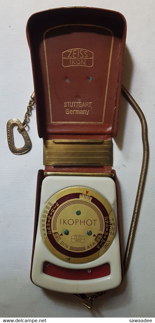 PHOTOGRAPHIE - POSEMETRE - CELLULE - IKOPHOT - ZEISS IKON - STUTTGART GERMANY - ETUI ET CHAINETTE - ANNEE 50 - Supplies And Equipment