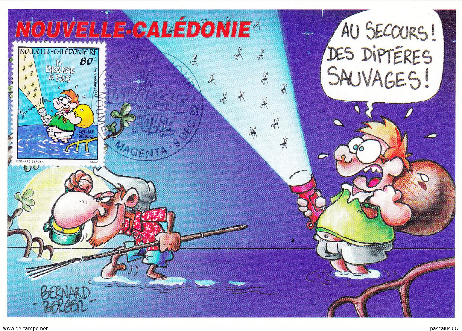 B01-398 Carte Maximum BD FDC Joinville Le Métropolitain - Noumea Magenta 09-12-1992 - Maximum Cards