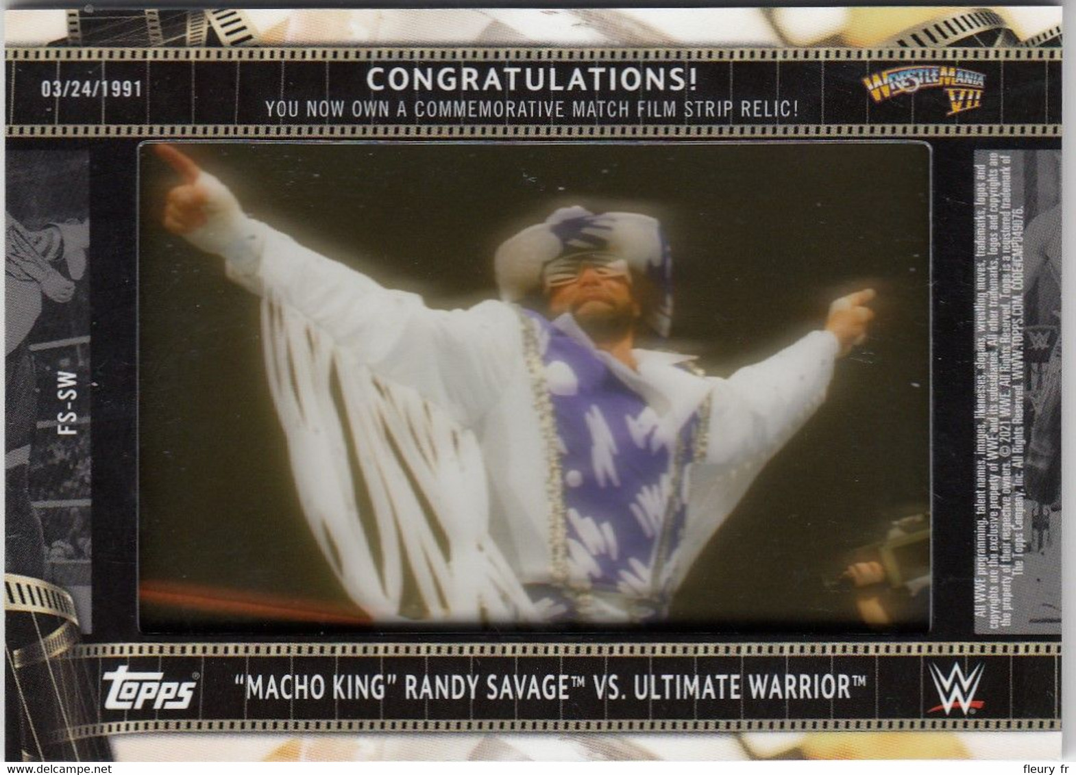 “Macho King” Randy Savage Vs Ultimate Warrior  Film Strip Relics #FS-SW    2021 Topps WWE - Trading Cards