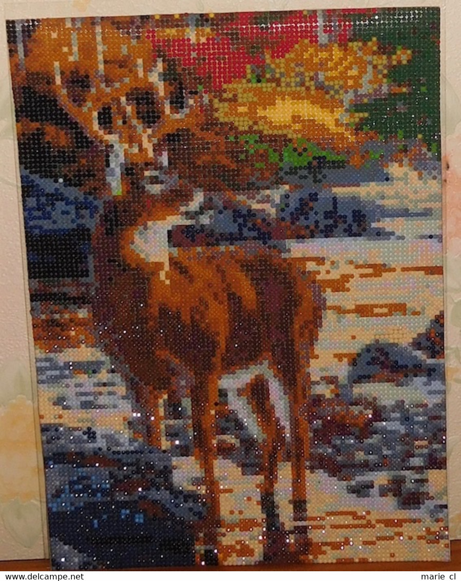 Tableau Perles ( Diamond Painting) : Cerf - Perles