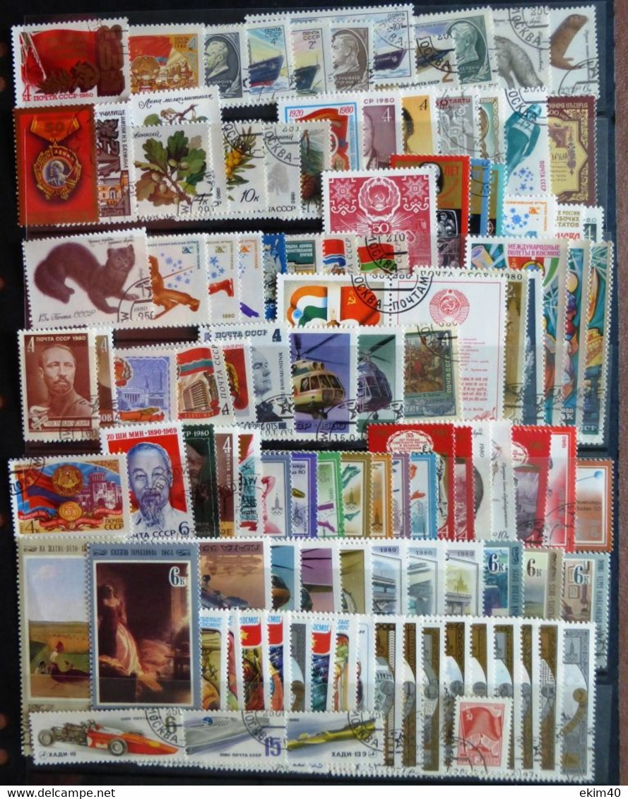 1980 Russia Stamp Year Set Of Used/Cancelled 93 Stamps & 8 Sheets No DA-219 - Collezioni