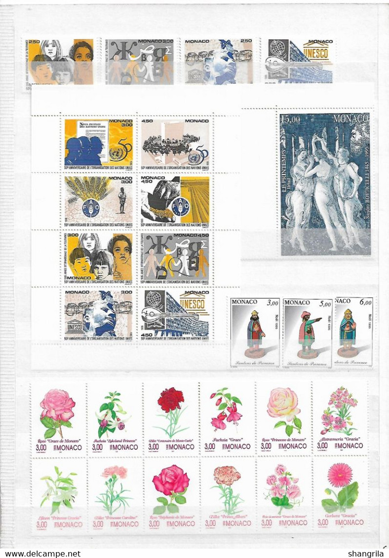 PDB 177 Monaco  Timbres Poste  Tous **Année 1995 Complète  Vendue Sous Le Prix D’achat à La Poste - Collections, Lots & Séries