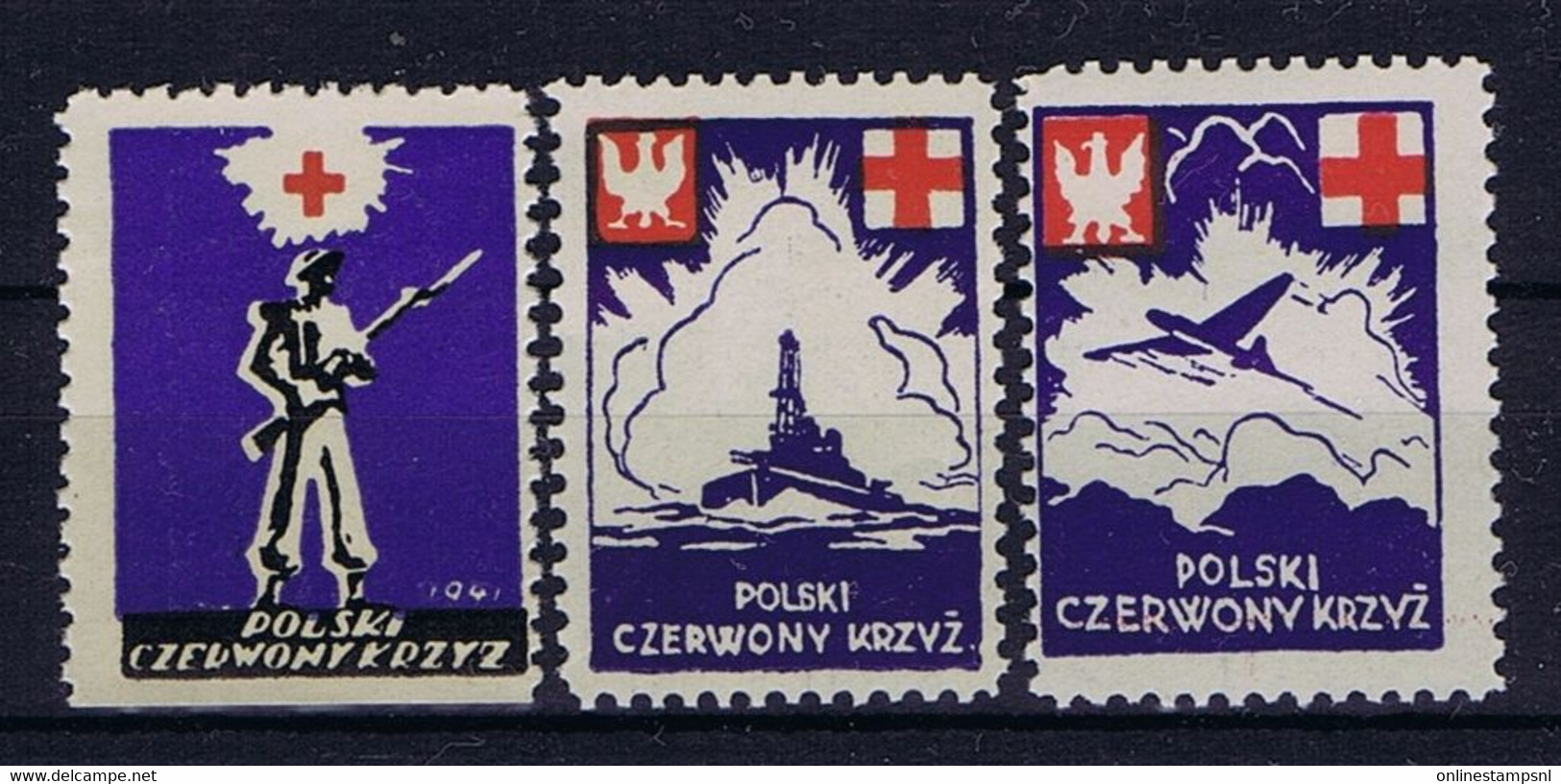 Poland: WW II Red Cross Stamps, MNH/** - Ungebraucht