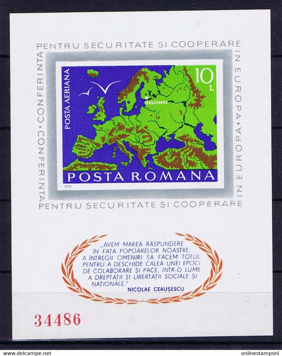 Romania: Mi Bl 125  3284  MNH/**  1975 - Blocks & Sheetlets