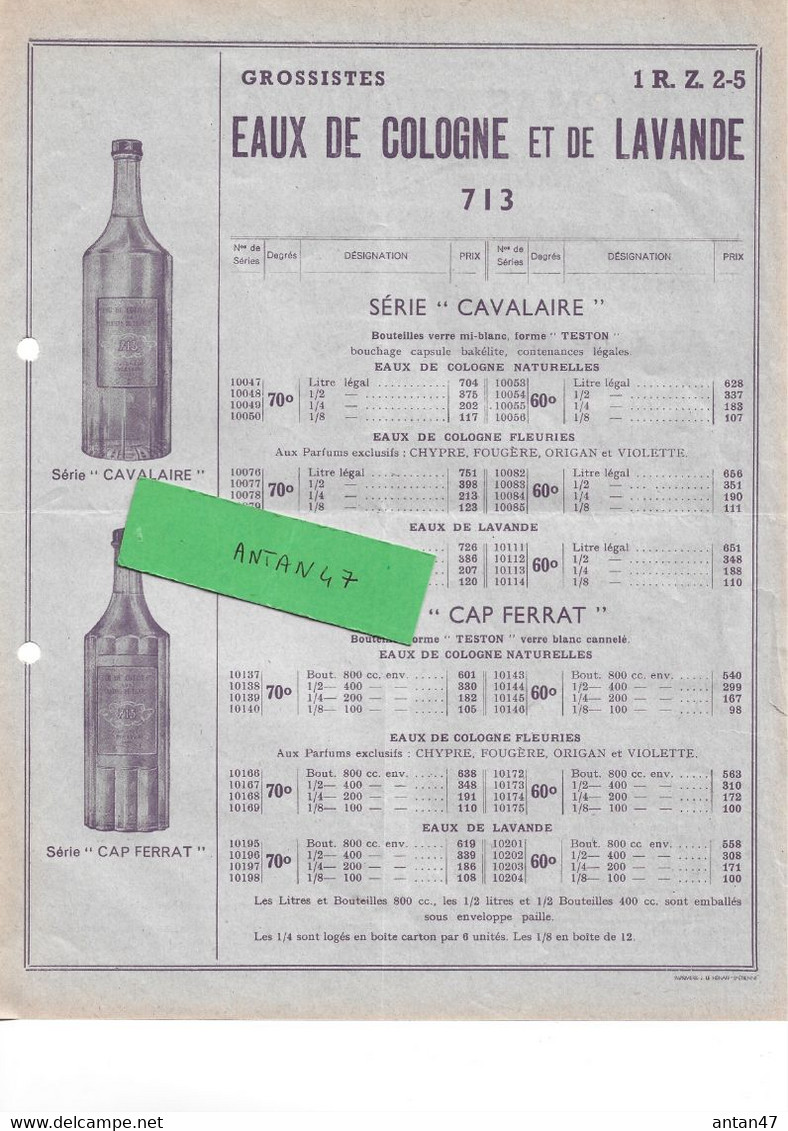 5 Tarifs Illustrés Parfumerie ETOILE / 42 TERRENOIRE /  THOMAS GUINAMAND - Droguerie & Parfumerie