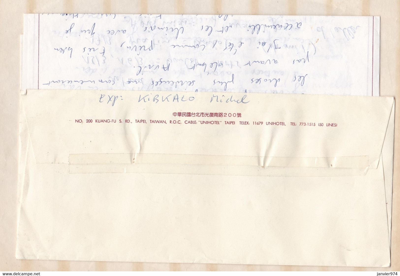 TAIWAN 1 Enveloppe Avec 2 Lettres 1990 , Taipei Pour Albi France , Voir 2 Scan Recto Verso - Briefe U. Dokumente