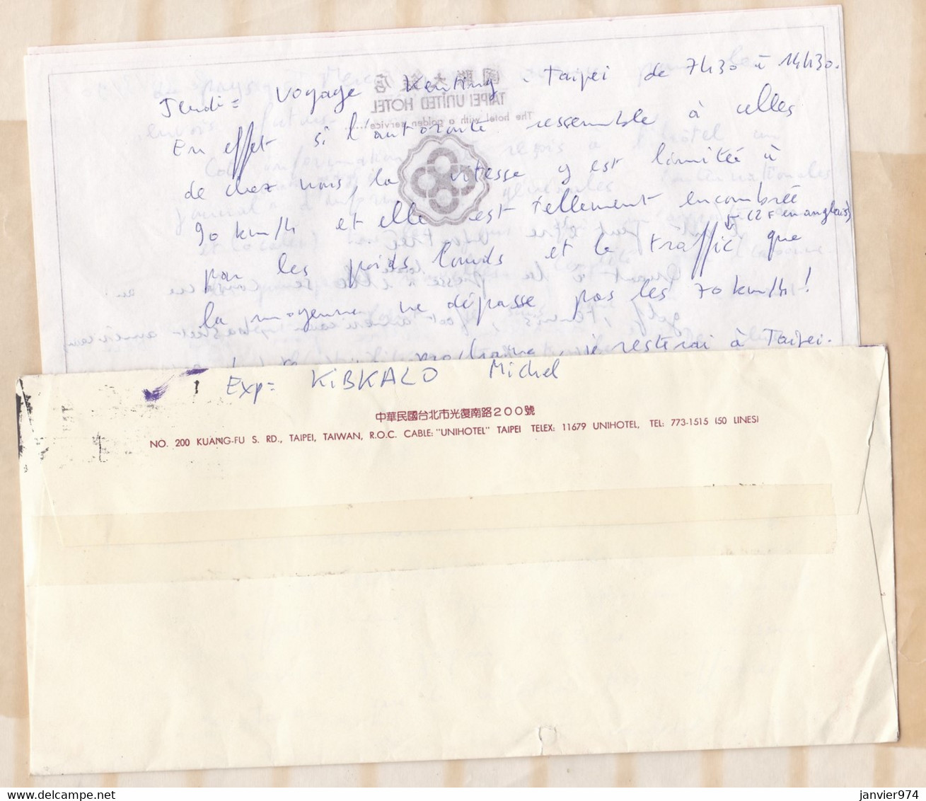 TAIWAN 1 Enveloppe Avec 2 Lettres 1990 , Taipei Pour Albi France , Voir 2 Scan Recto Verso - Lettres & Documents