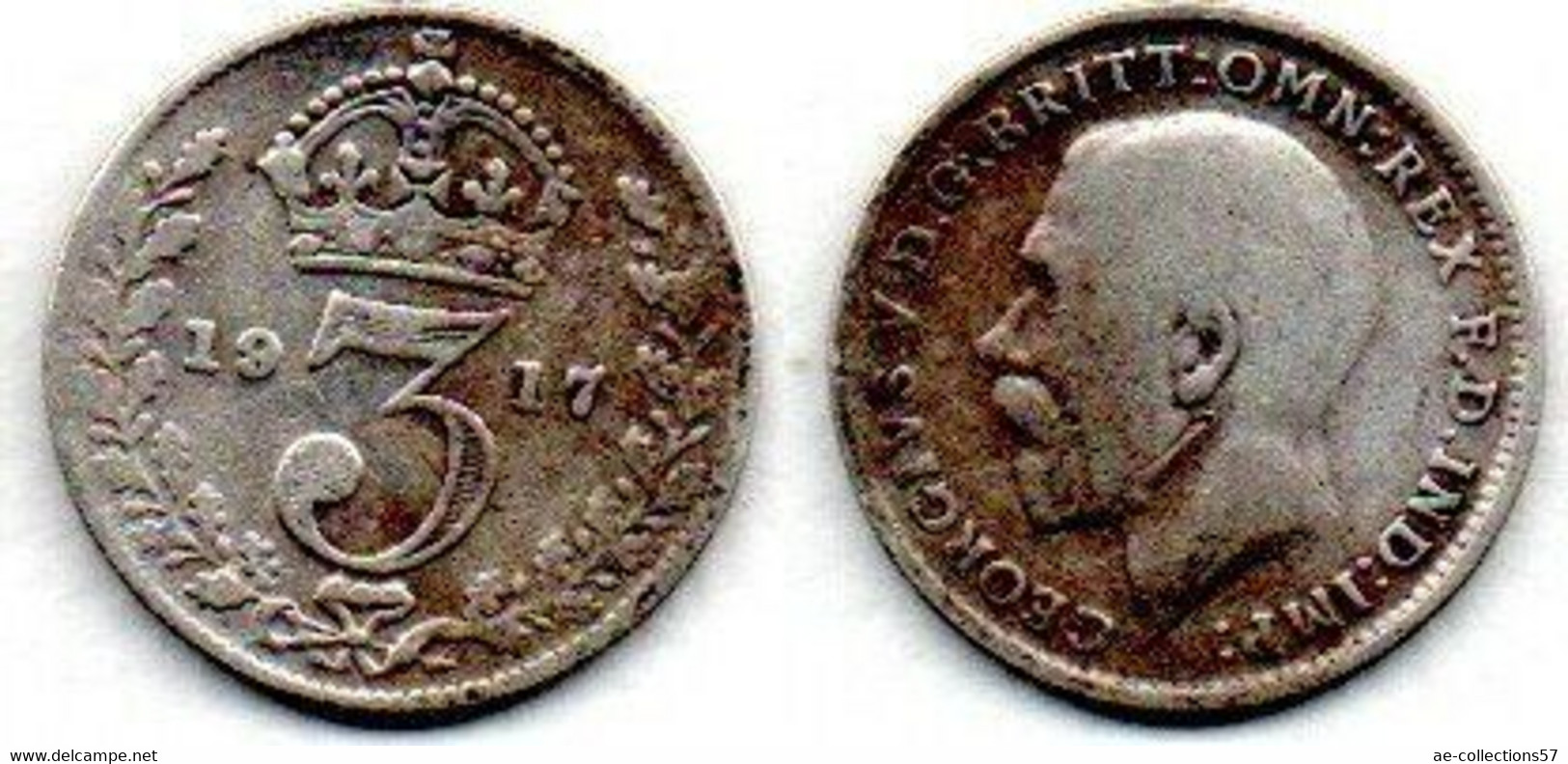 Grande Bretagne 3 Pence 1917 TB - F. 3 Pence