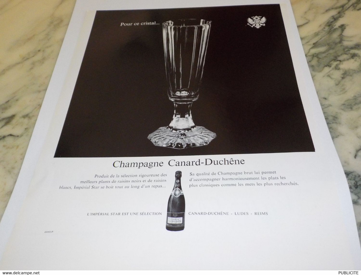 ANCIENNE PUBLICITE CHAMPAGNE CANARD DUCHENE 1964 - Alcools