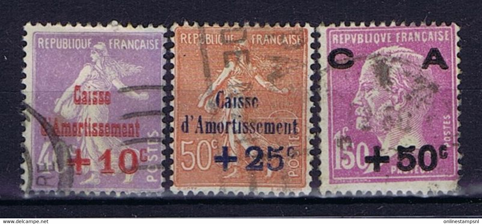 France: Yv 249 - 251 Obl./Gestempelt/used Caisse Amortissement 1928 - 1927-31 Caisse D'Amortissement