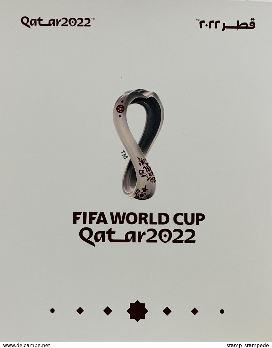 LOGO EMBLEM Of 2022 FIFA World Cup Soccer Football In Qatar, Map, Odd Shape Miniature Sheet With Bulletin Brochure - 2022 – Qatar