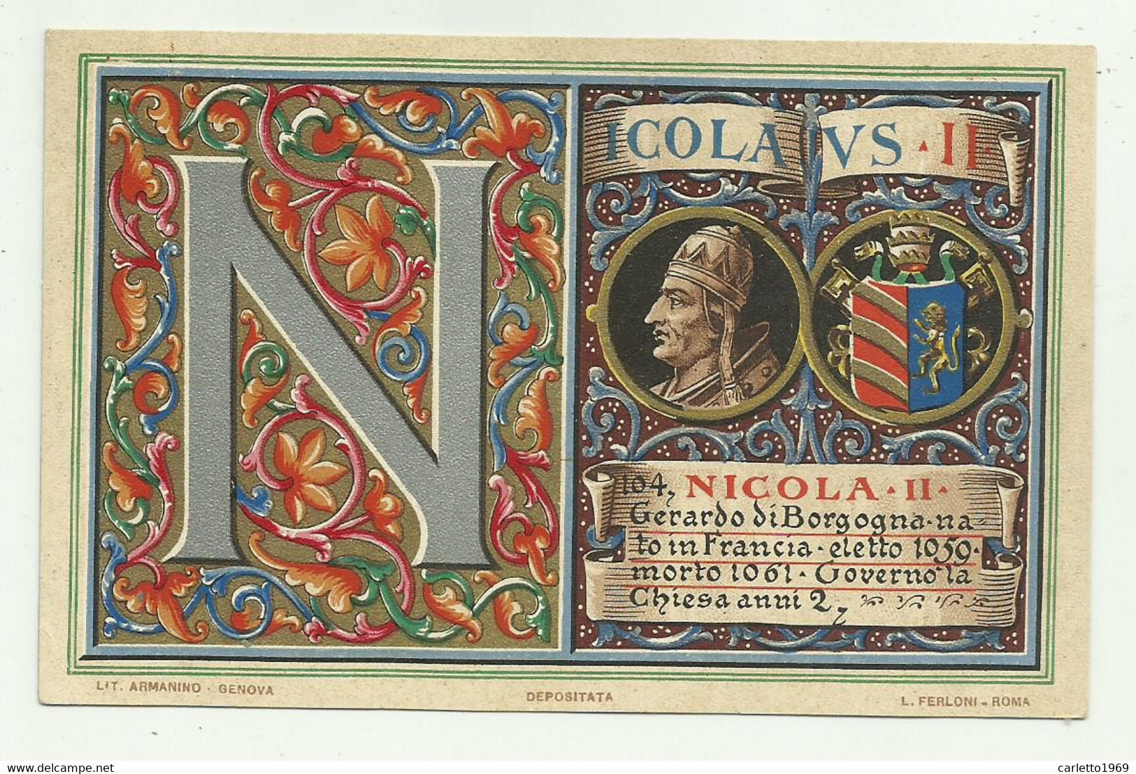 NICOLA II - GERARDO DI BORGOGNA NATO IN FRANCIA - DEDICATA A PIO P.P. X E DA LUI BENEDETTA OTT. 1903  -  NV FP - Popes