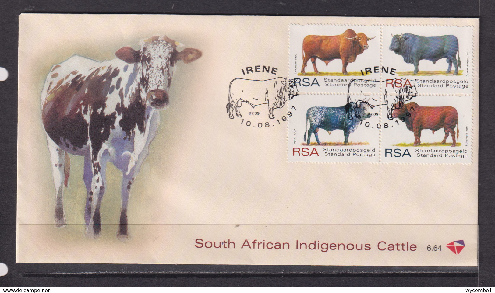 SOUTH AFRICA - 1997 Cattle FDC - Covers & Documents