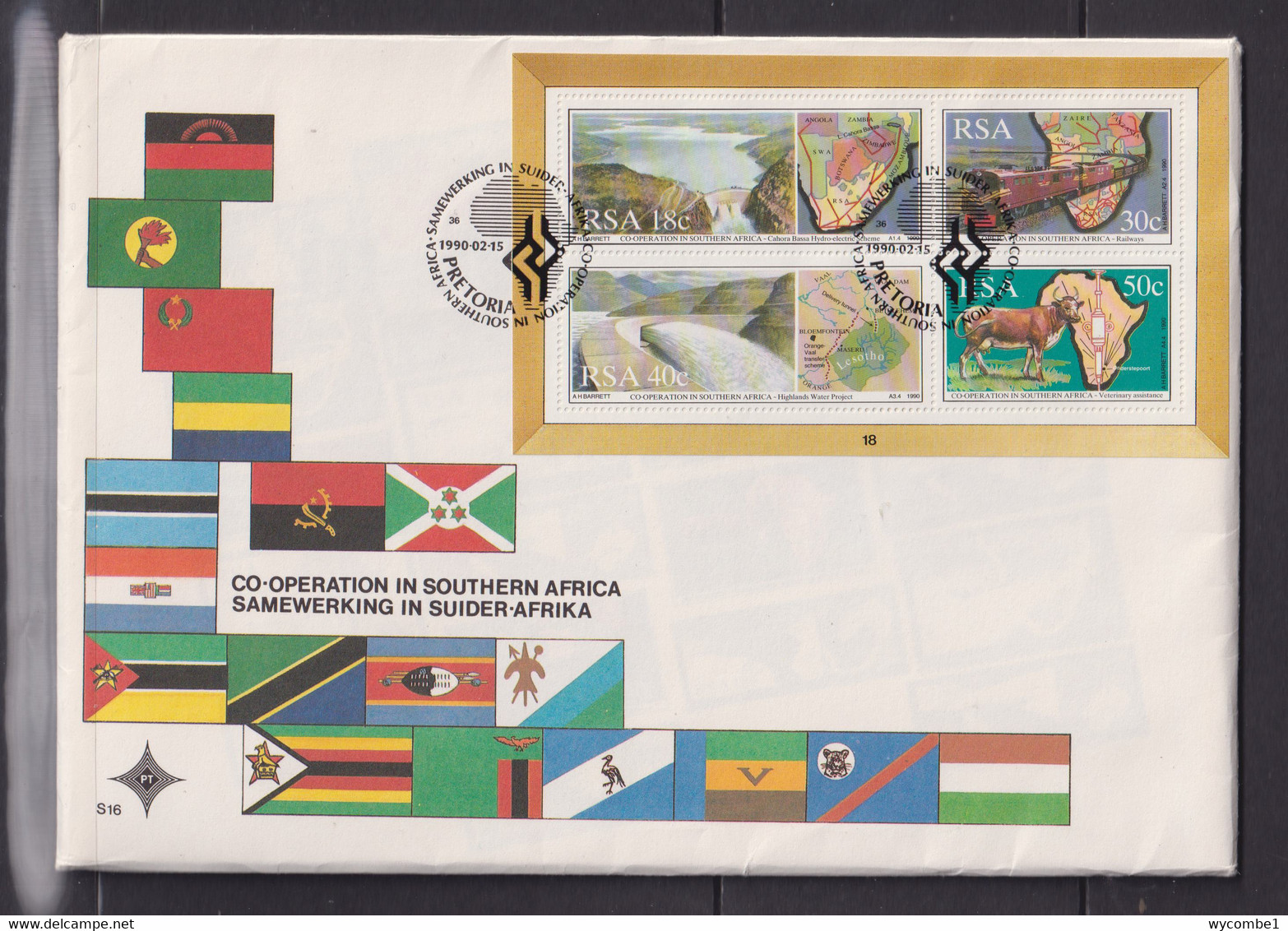 SOUTH AFRICA - 1990 Cooperation Miniature Sheet Large FDC (Contains Heavy Booklet) - Covers & Documents