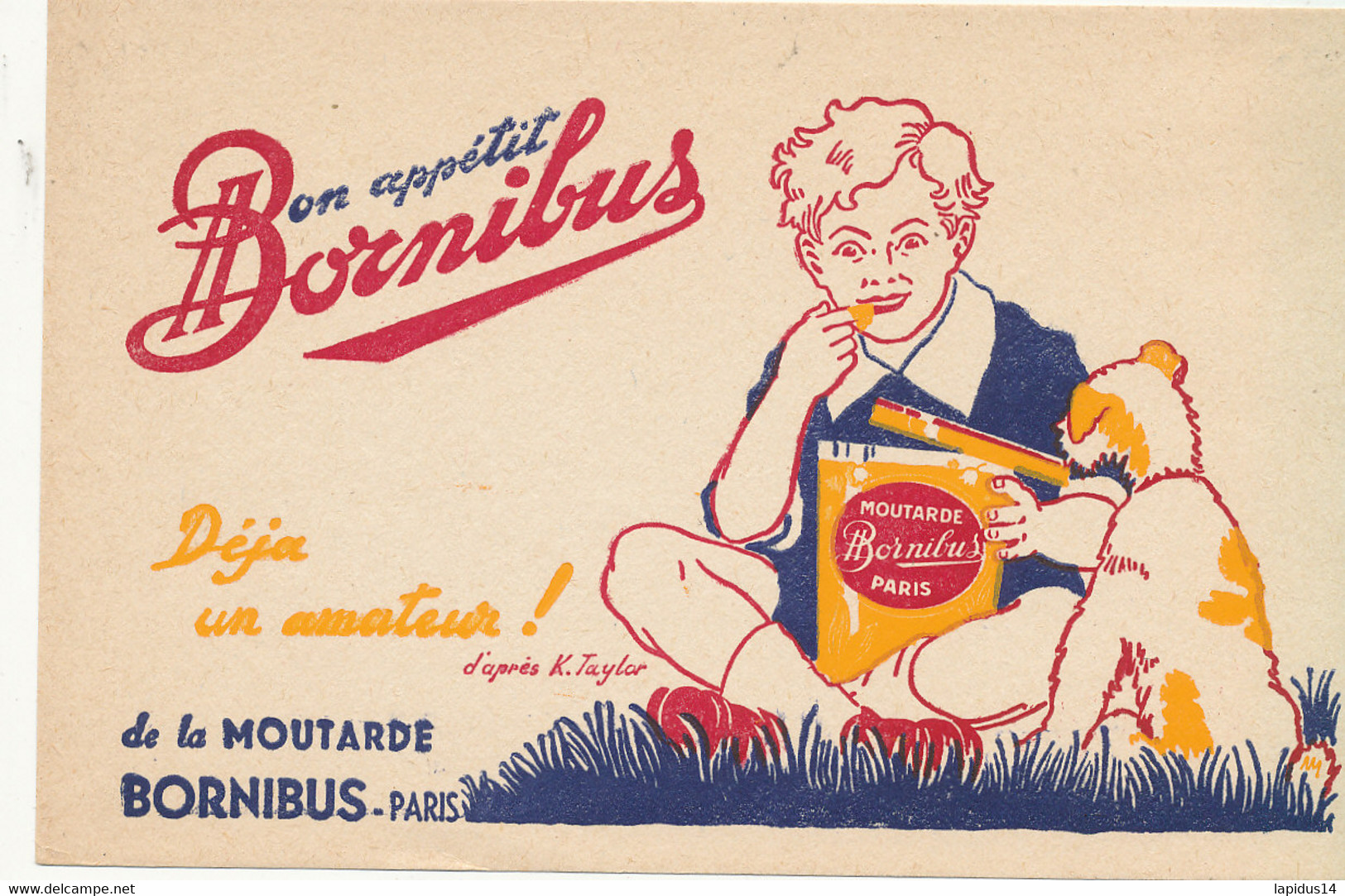 BU 2473 /   BUVARD   MOUTARDE BORNIBUS PARIS   (21,00 Cm X 13,50 Cm) - Moutardes